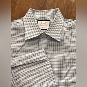 Charles Tyrwhitt Slim Fit Long Sleeve Button Up Shirt Plaid Men’s Size 16.5/34